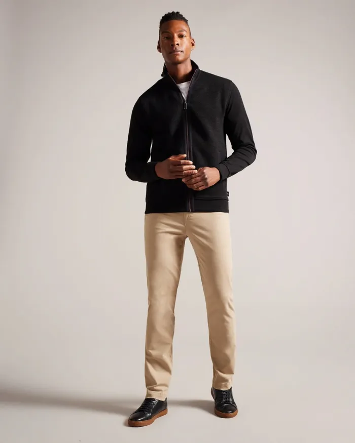 Men MULTY 8211 Textured Zip Through Jacket Charcoal Ted Baker Tops