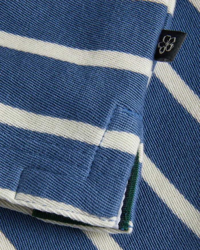 Men NIVENN 8211 Short Sleeve Regular Fit Striped Polo Shirt Dark Blue Ted Baker Polo Shirts