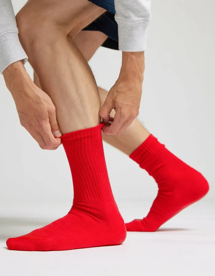 Men Organic Active Sock Lava Grey Colorful Standard Socks and