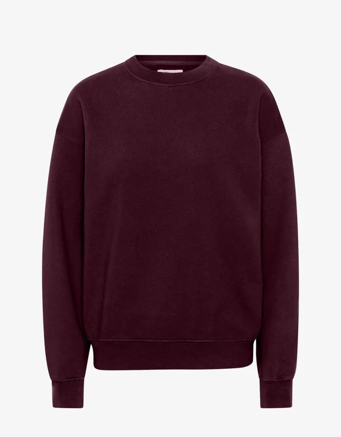 Men Organic Oversized Crew Oxblood Red Colorful Standard Crewneck Sweatshirts