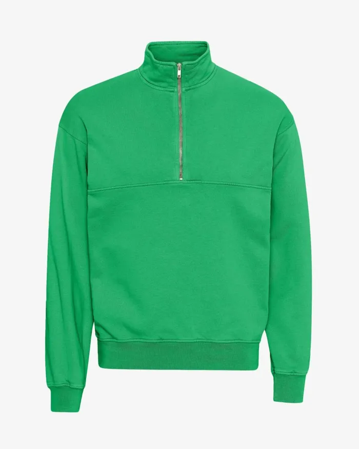 Men Organic Quarter Zip Kelly Green Colorful Standard Quarter Zips