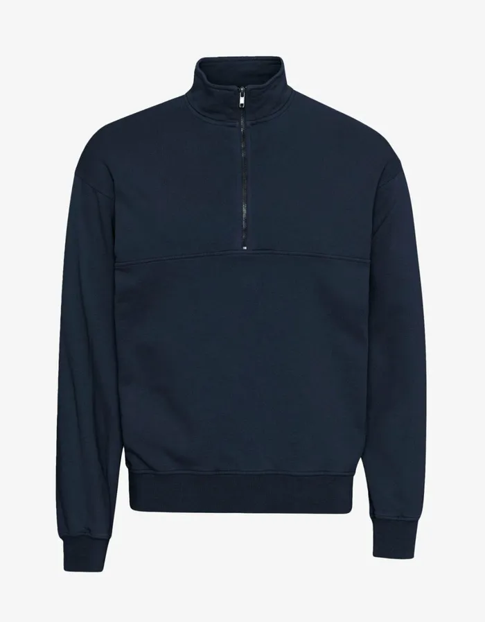 Men Organic Quarter Zip Navy Blue Colorful Standard Quarter Zips