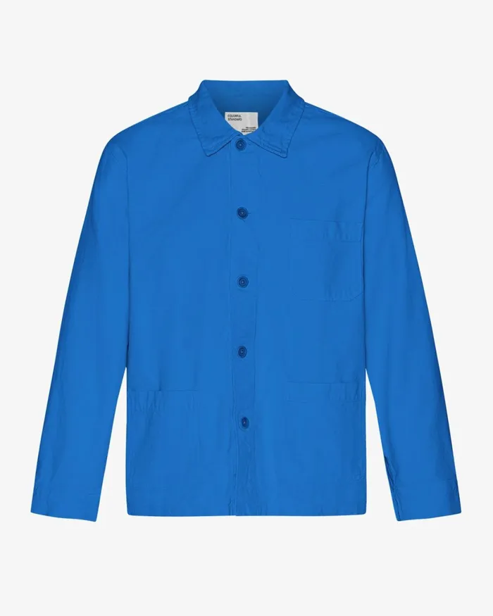 Men Organic Workwear Jacket Pacific Blue Colorful Standard Workwear Jackets