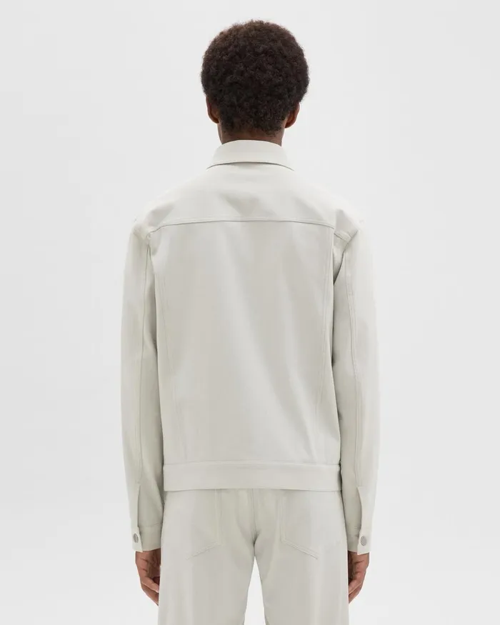 Men Outerwear Theory River Trucker Jacket In Neoteric Twill Limestone