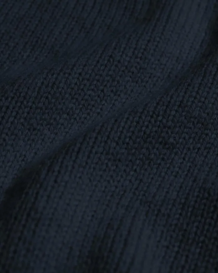 Men Oversized Merino Wool Crew Navy Blue Colorful Standard Knit Sweaters