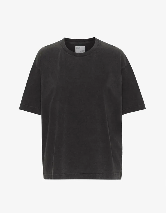 Men Oversized Organic TShirt Faded Black Colorful Standard TShirts