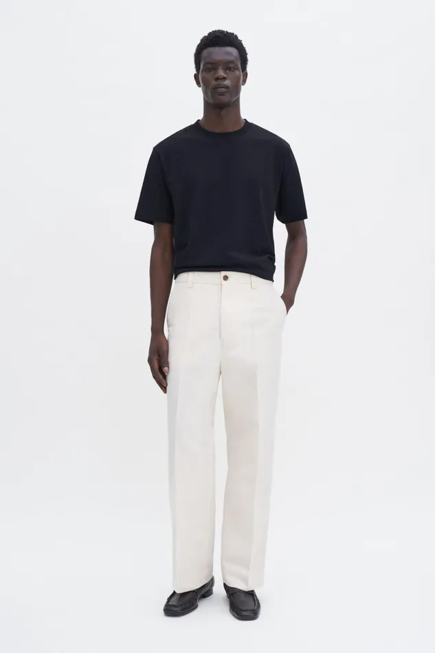 Men Oversized Work Trousers Cream White Filippa K Trousers