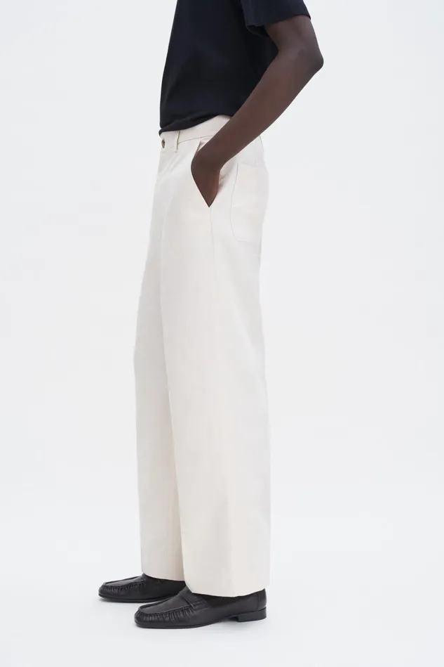 Men Oversized Work Trousers Cream White Filippa K Trousers