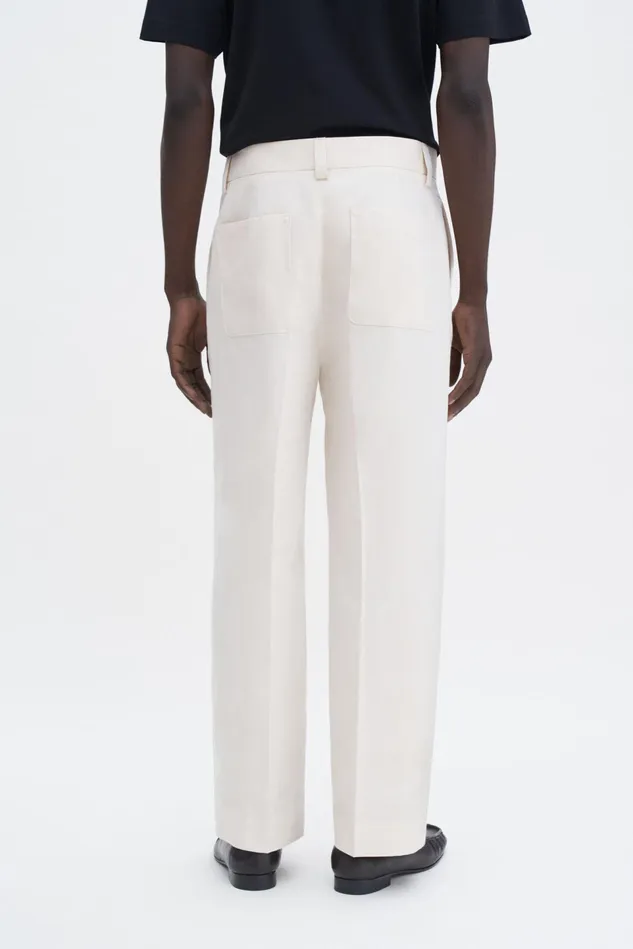 Men Oversized Work Trousers Cream White Filippa K Trousers
