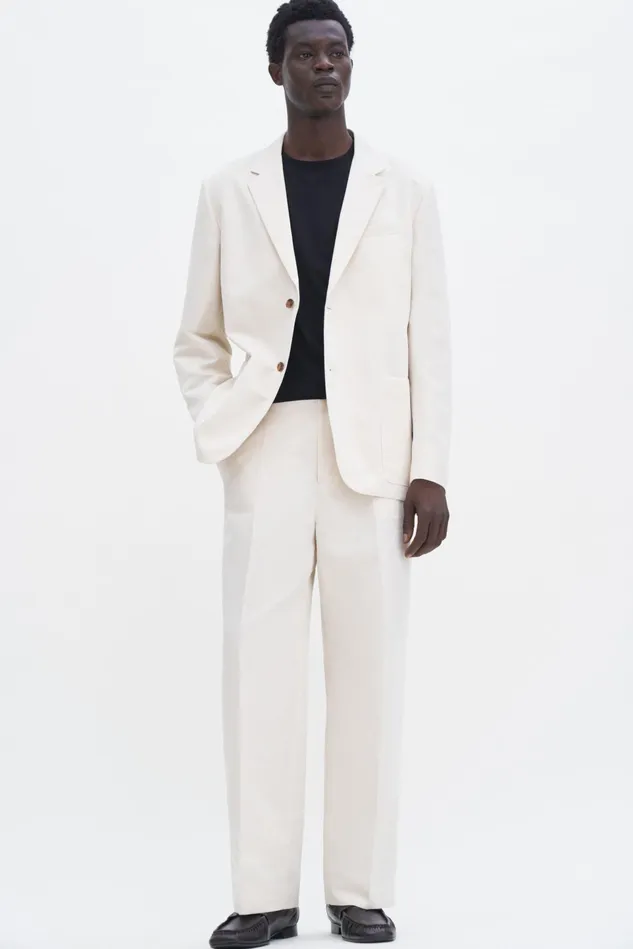 Men Oversized Work Trousers Cream White Filippa K Trousers