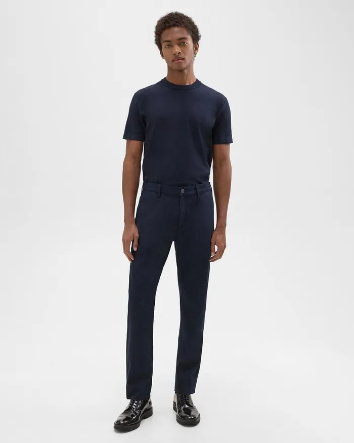 Men Pants Theory Carpenter Pant In Stretch Cotton Canvas Baltic