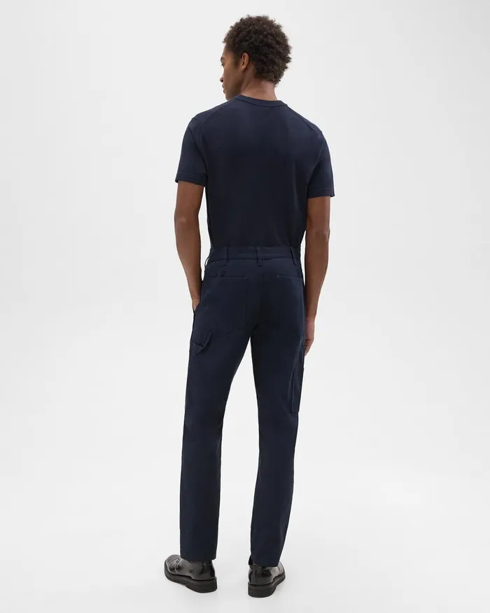Men Pants Theory Carpenter Pant In Stretch Cotton Canvas Baltic