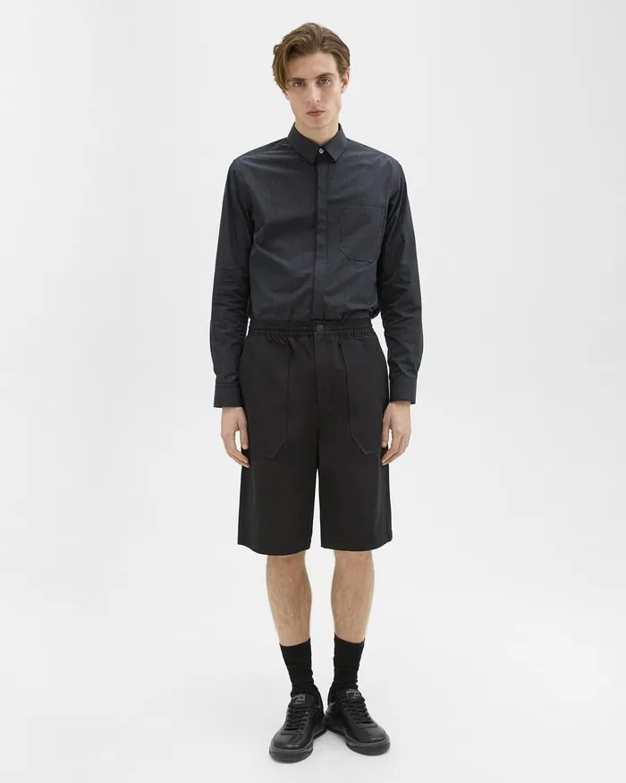 Men Pants Theory CottonBlend PullOn Short Black