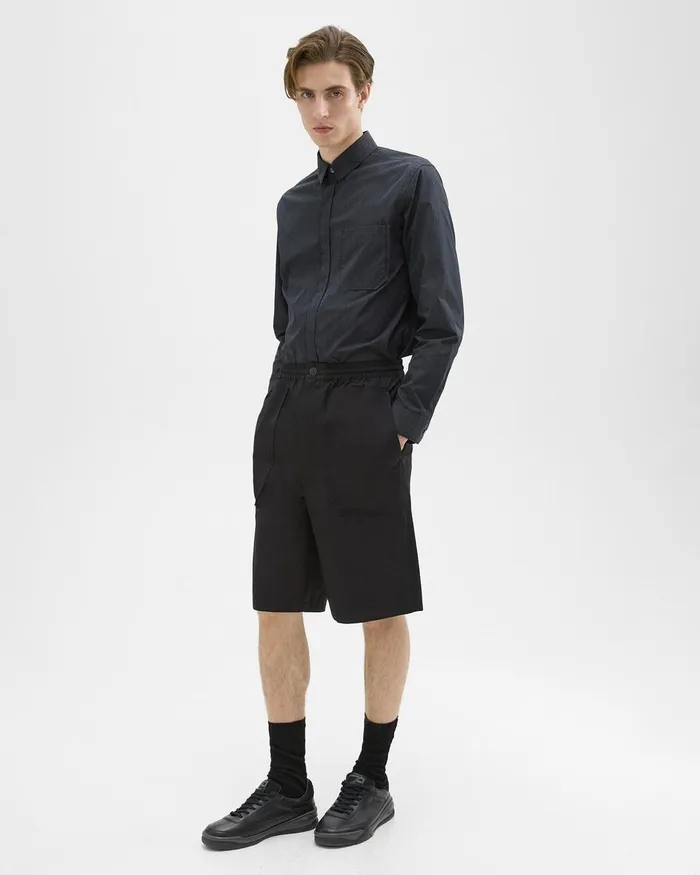 Men Pants Theory CottonBlend PullOn Short Black