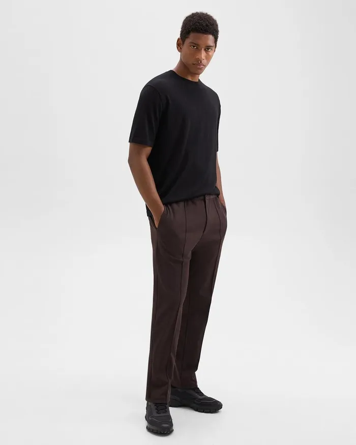 Men Pants Theory Curtis Drawstring Pant In Precision Ponte Hickory