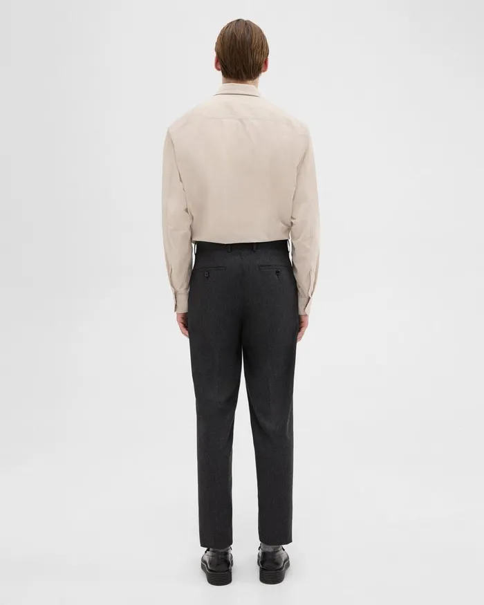 Men Pants Theory Tapered Pinstripe Flannel Pant Blackcharcoal