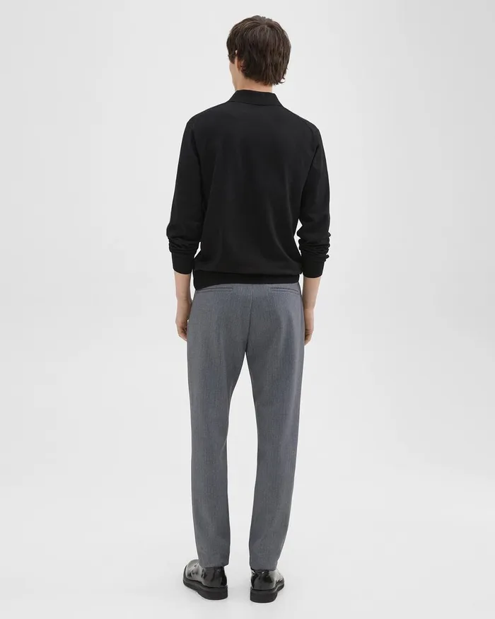 Men Pants Theory Zaine Pant In Herringbone Precision Ponte Grey Melange