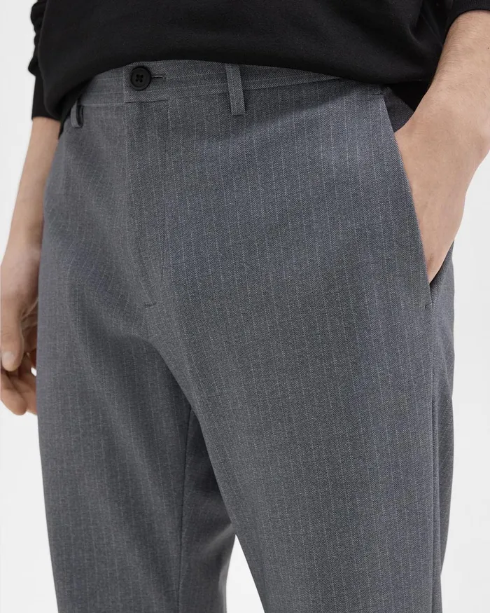 Men Pants Theory Zaine Pant In Herringbone Precision Ponte Grey Melange