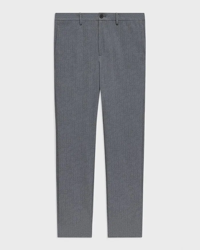 Men Pants Theory Zaine Pant In Herringbone Precision Ponte Grey Melange