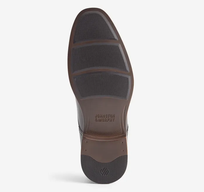 Men Reeve Cap Toe Black Full Grain LaceUps Johnston and Murphy