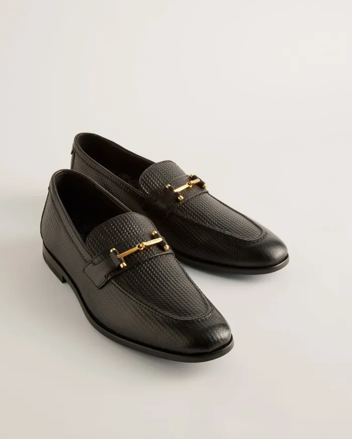 Men ROMULES 8211 Snaffle Embossed Leather Loafers Black Ted Baker Formal Shoes Men ROMULES 8211 Snaffle Embossed Leather Loafers Black Ted Baker Formal Shoes