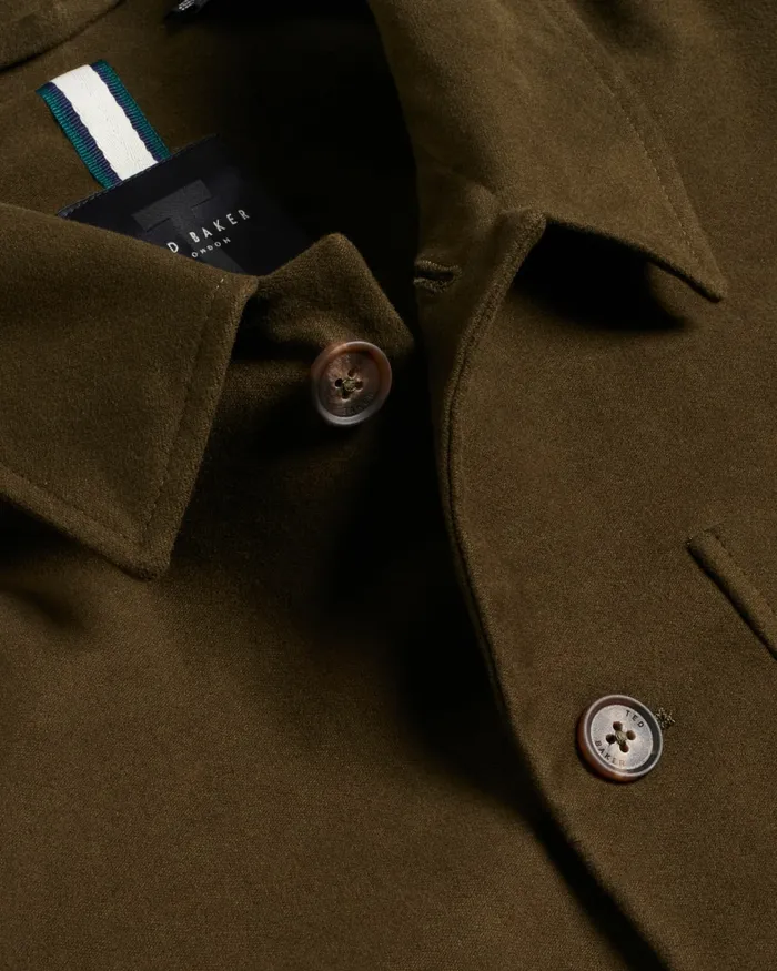 Men RUFUSJ 8211 Button Through Moleskin Jacket Khaki Ted Baker Coats and Jackets