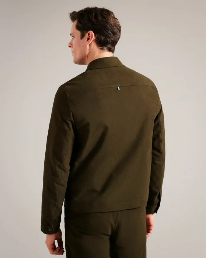 Men RUFUSJ 8211 Button Through Moleskin Jacket Khaki Ted Baker Coats and Jackets