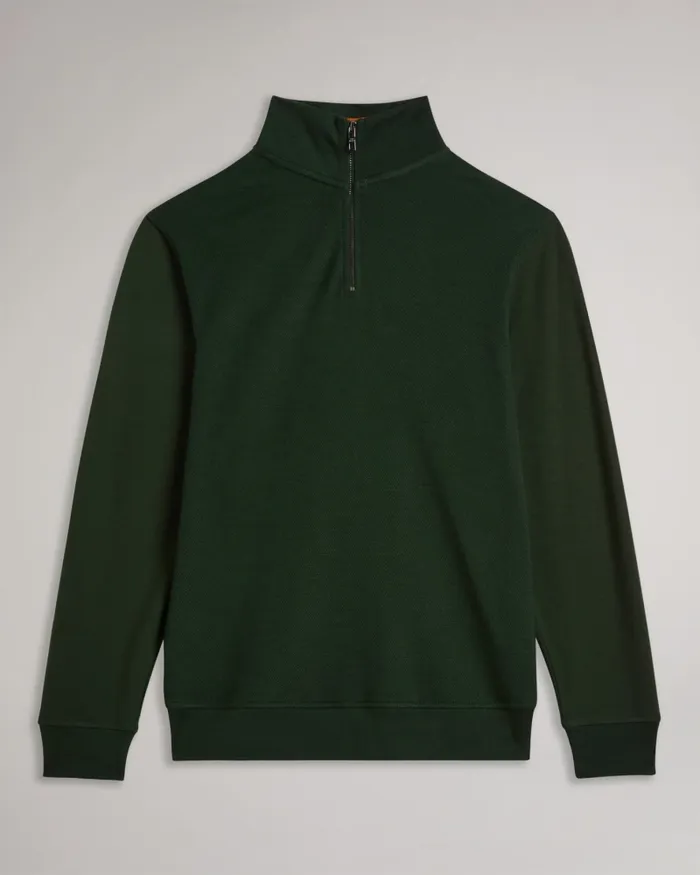 Men SANOT 8211 Long Sleeve Funnel Neck Jumper Khaki Ted Baker Tops