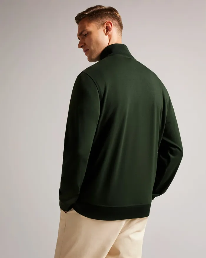 Men SANOT 8211 Long Sleeve Funnel Neck Jumper Khaki Ted Baker Tops