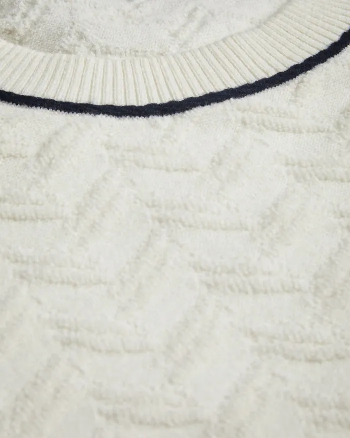 Men SEPAL 8211 Long Sleeve Chevron Knit Jumper Ecru Ted Baker Jumpers and Knitwear