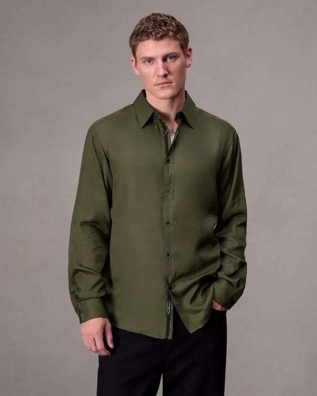 Men Shirts Rag and Bone Cooper ButtonUp Shirt Forest Green