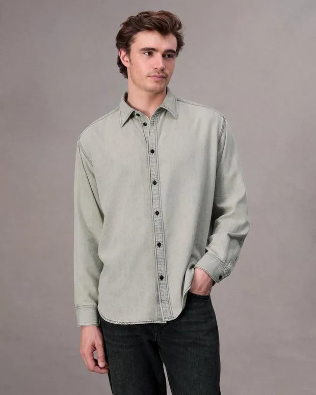 Men Shirts Rag and Bone Matthew Denim Shirt Smoke