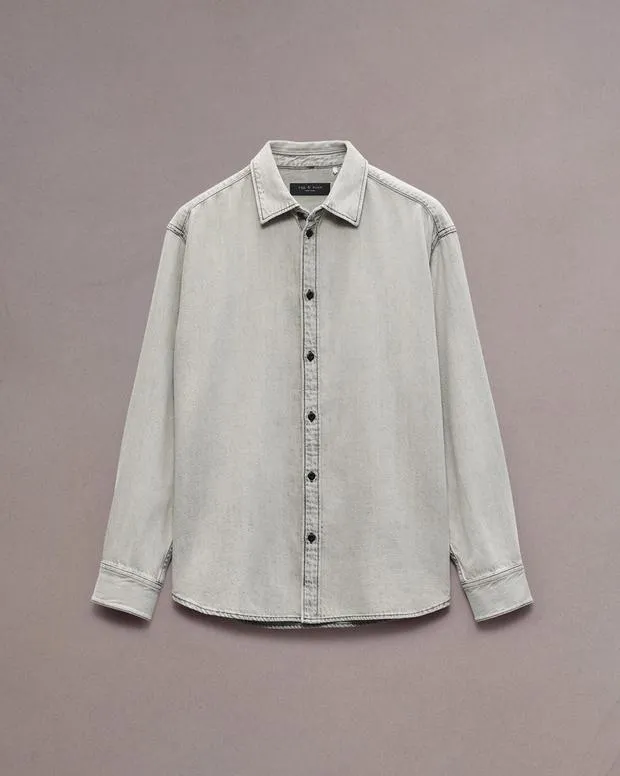 Men Shirts Rag and Bone Matthew Denim Shirt Smoke