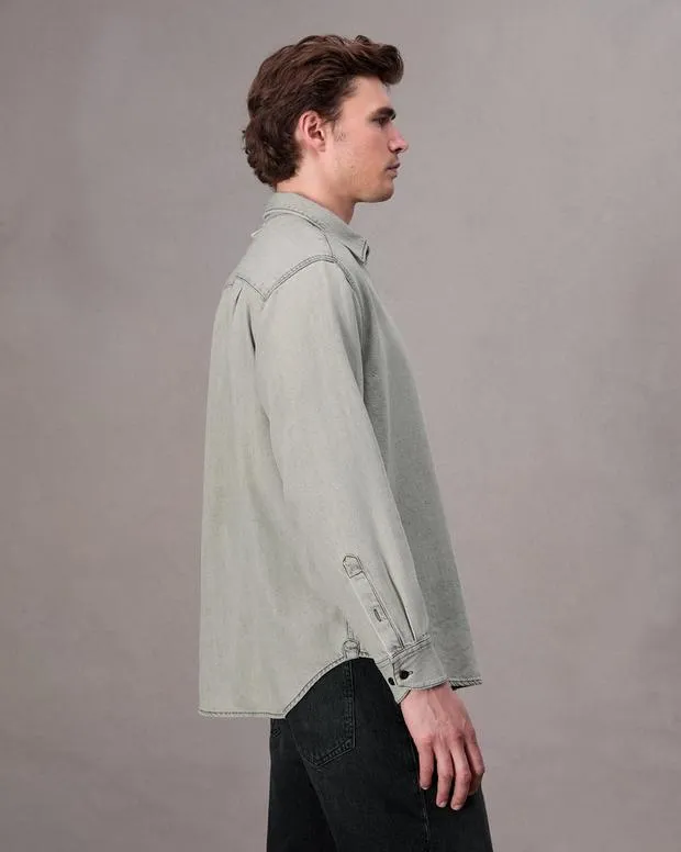 Men Shirts Rag and Bone Matthew Denim Shirt Smoke
