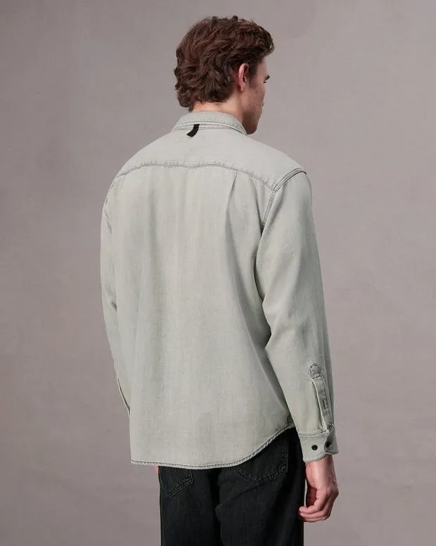 Men Shirts Rag and Bone Matthew Denim Shirt Smoke