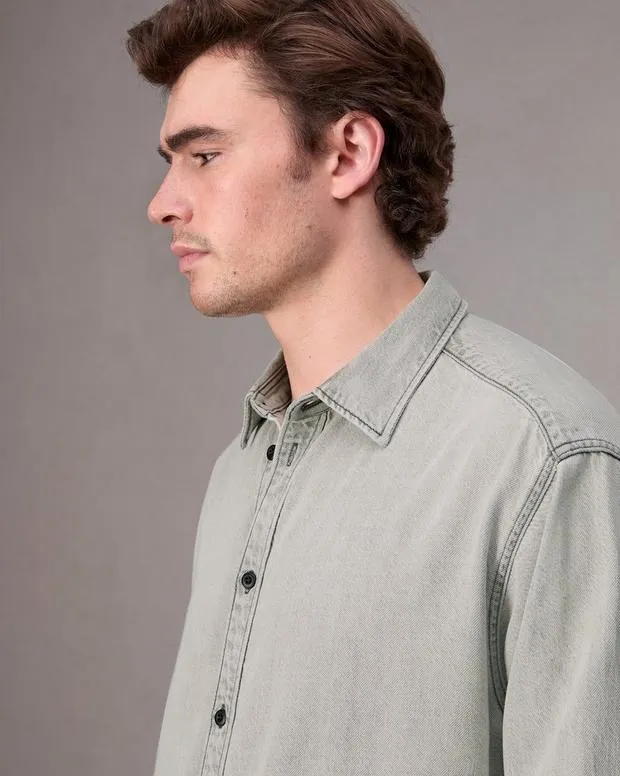 Men Shirts Rag and Bone Matthew Denim Shirt Smoke