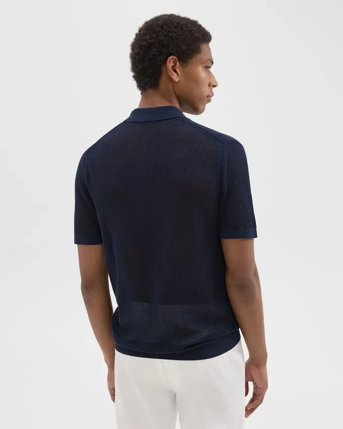 Men Shirts Theory Cairn ShortSleeve Shirt In Cotton Baltic