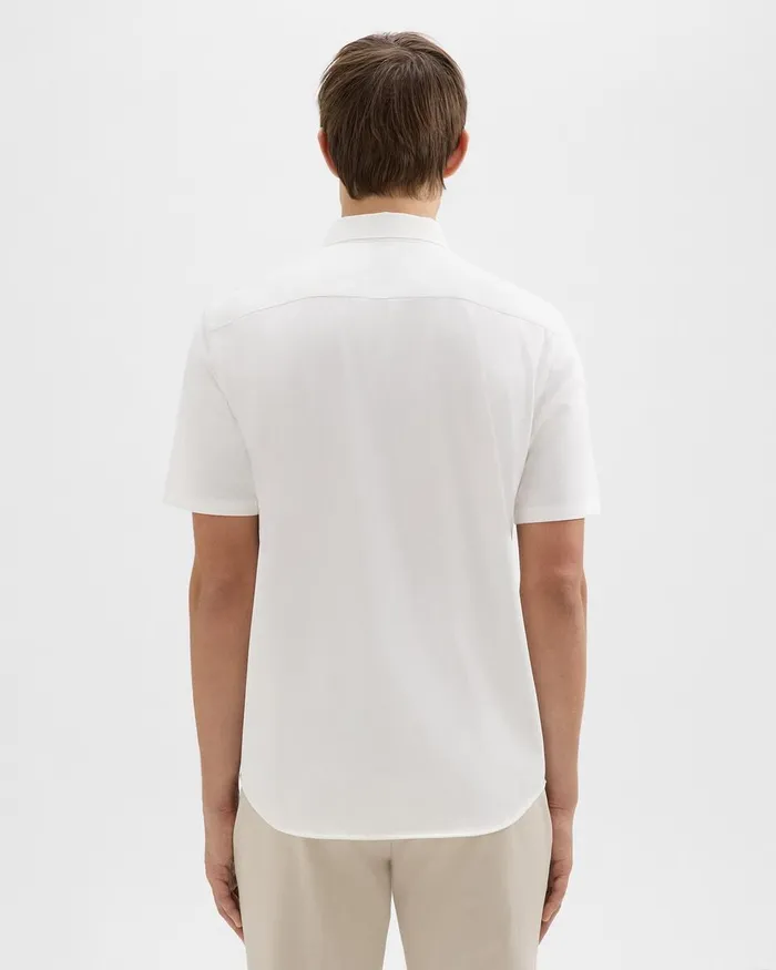 Men Shirts Theory Irving ShortSleeve Shirt In Structure Knit White