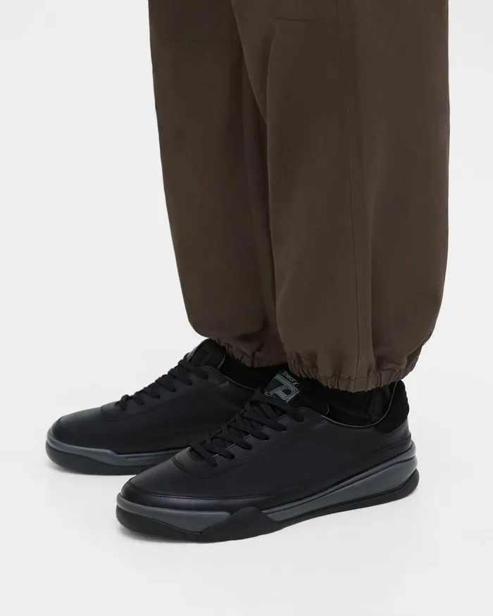 Men Shoes Theory Leather Sneaker Black