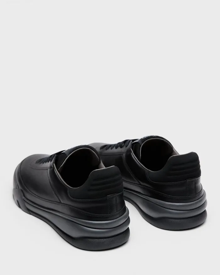 Men Shoes Theory Leather Sneaker Black