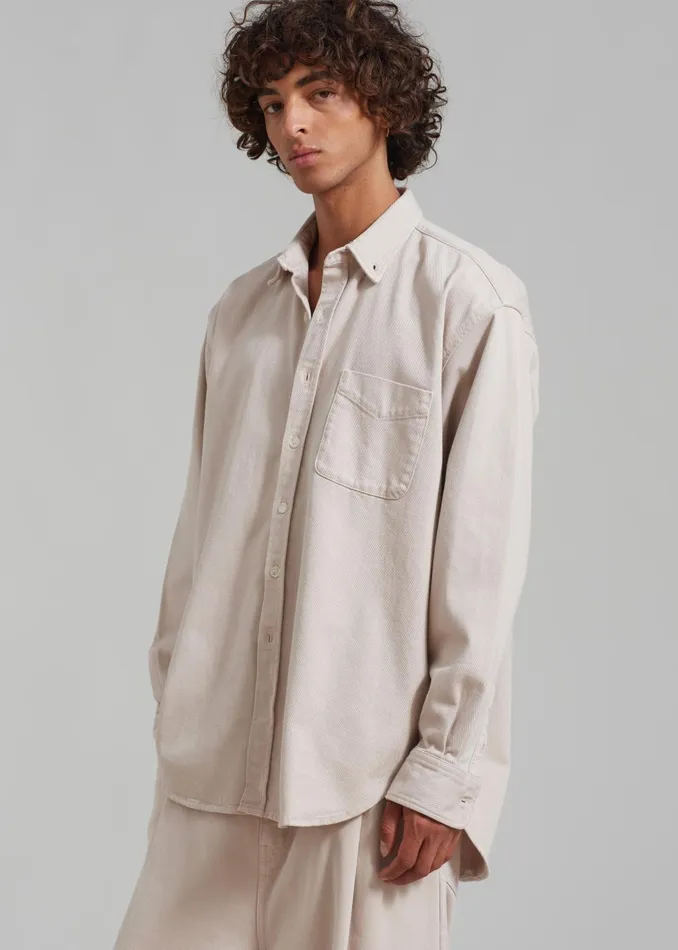 Men Sinclair Denim Shirt 8211 Natural The Frankie Shop Tops
