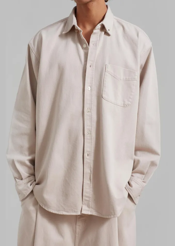 Men Sinclair Denim Shirt 8211 Natural The Frankie Shop Tops