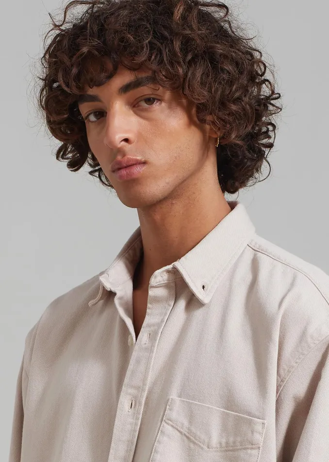 Men Sinclair Denim Shirt 8211 Natural The Frankie Shop Tops