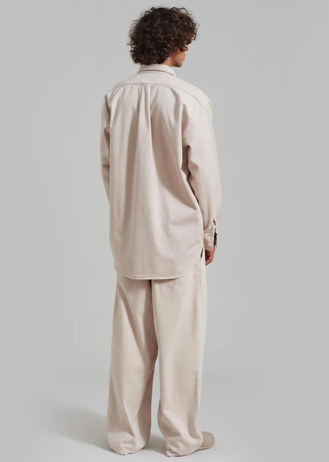 Men Sinclair Denim Shirt 8211 Natural The Frankie Shop Tops