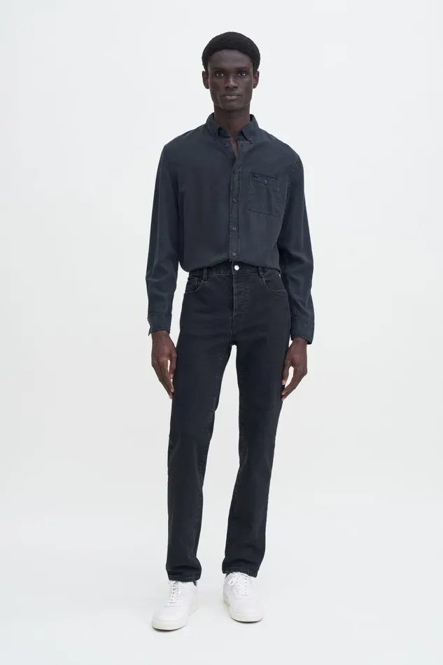 Men Slim Straight Jeans Washed Black Filippa K Jeans