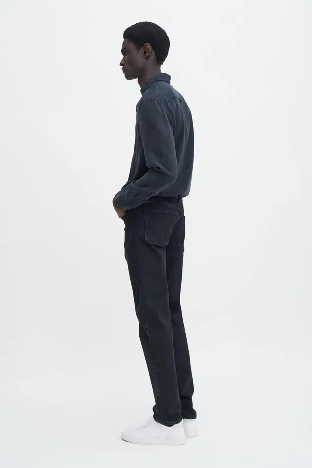 Men Slim Straight Jeans Washed Black Filippa K Jeans