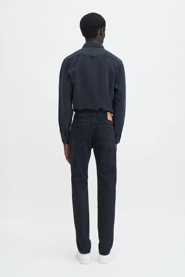 Men Slim Straight Jeans Washed Black Filippa K Jeans
