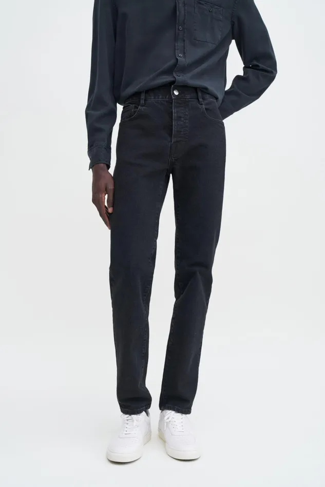 Men Slim Straight Jeans Washed Black Filippa K Jeans