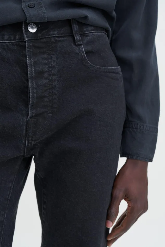 Men Slim Straight Jeans Washed Black Filippa K Jeans