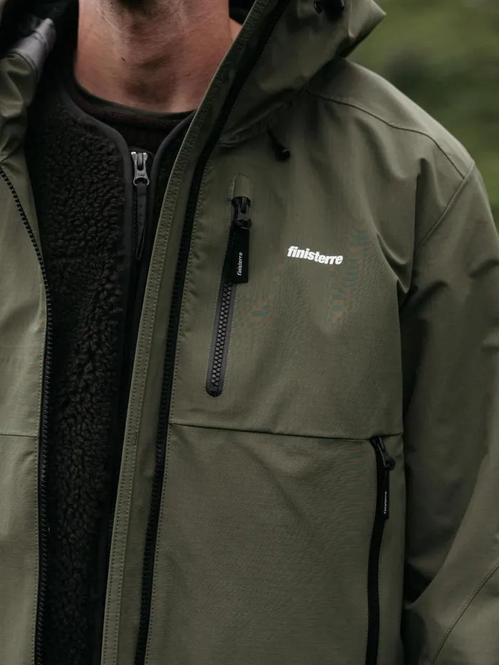 Men Stormbird Waterproof Jacket Olive Finisterre Jackets Coats and Gilets